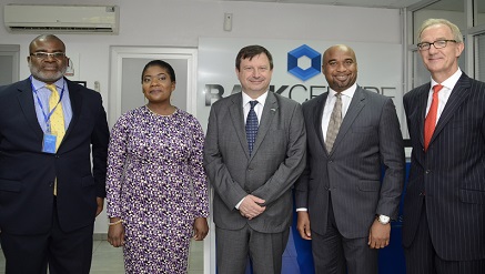 R-L, Group CFO, Jagal, Richard Turner; Director of Operations, Rack Centre, Ezekiel Egboye; the British High Commissioner to Nigeria, Paul Arkwright; the Trade Development Manager, UK Trade & Investment, Rukayat Lawal and Business Development Director, Rack Centre, Frederick Udoaka.